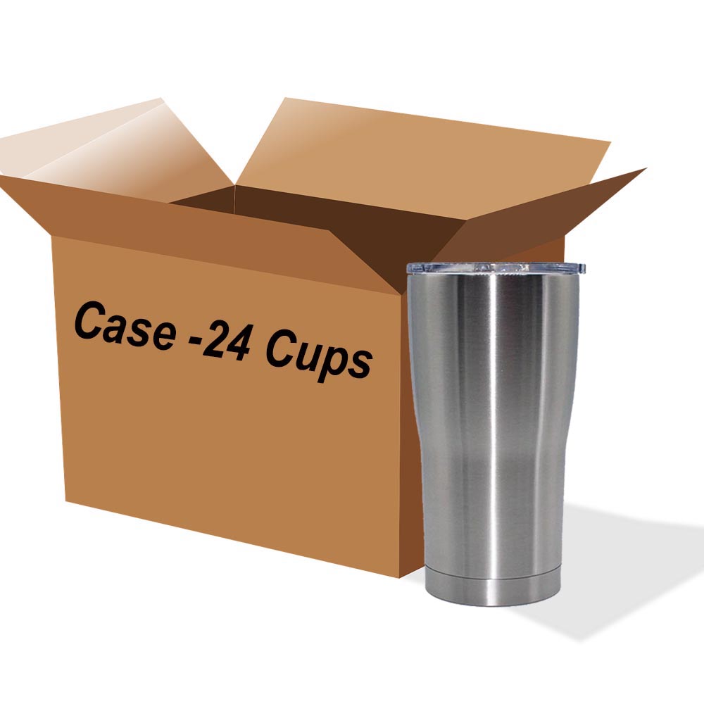20oz Straight Skinny Tumbler W/ Sliding Lid & Straw Case (24 Units) – The  Stainless Depot