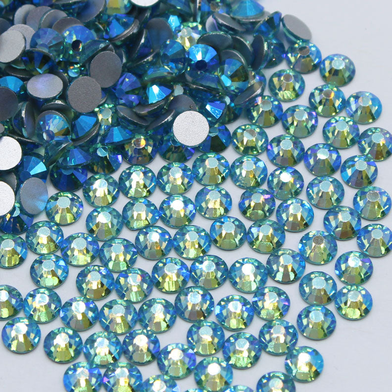 Swarovski Crystal Beads Round Aquamarine Shimmer