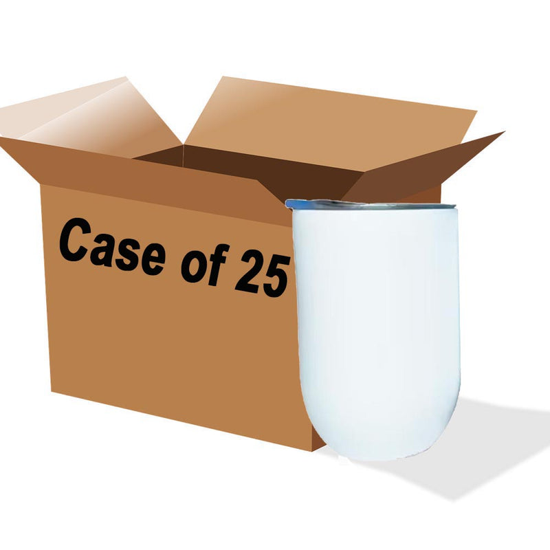 Bulk Case (25 Units): 12oz Sublimation Wine Tumblers