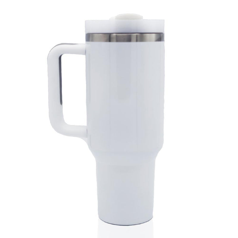 40 OZ Adventure Tumblers White With Removable Plastic Handle