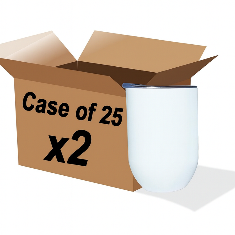 Bulk Case (50 Units): 12oz Sublimation Wine Tumblers