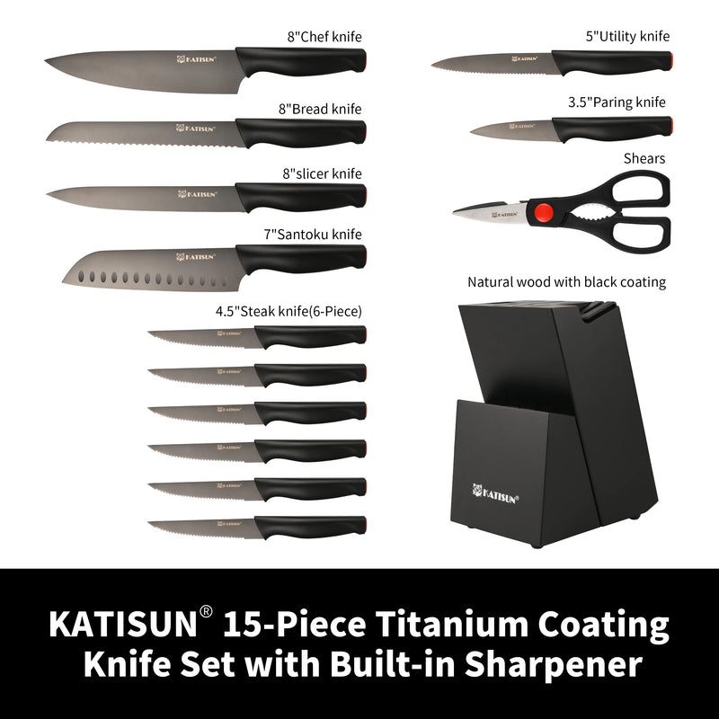 15 Pc High Carbon Stainless Steel Knife Set