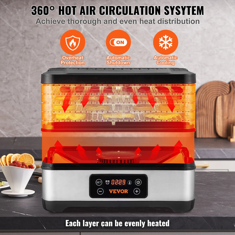 5 Tray Stainless Steel Food Dehydrator