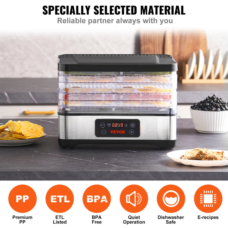 5 Tray Stainless Steel Food Dehydrator