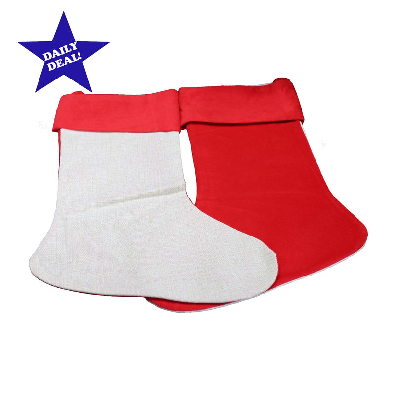 Sublimation Blank Christmas Stocking - One Side Red