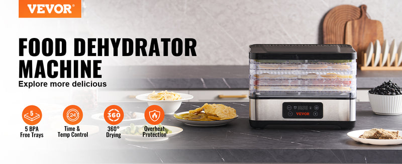 5 Tray Stainless Steel Food Dehydrator