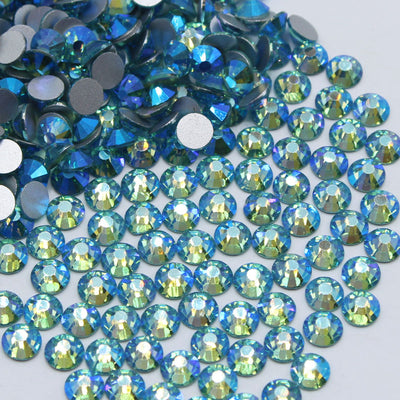 ss6-ss30 Blue Zircon / Dark Aquamarine AB Rhinestones Flatback Glass Hotfix  Strass Crystal DIY Stones For Jewelry Making