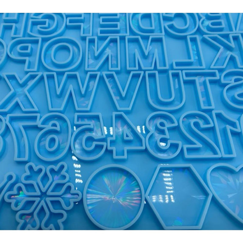 Reverse HOLOGRAPHIC Alphabet Silicone Mold
